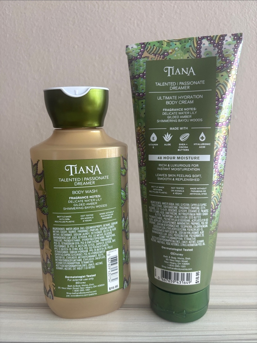 Bath Body Works X Disney Princess Tiana Body Cream 8 Oz And Body Wash 10 Oz - Picture 2 of 2